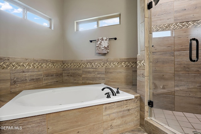 12511 Furlong Cir, El Paso, TX 79928 - bathroom featuring a garden tub, healthy amount of natural light, and a shower stall