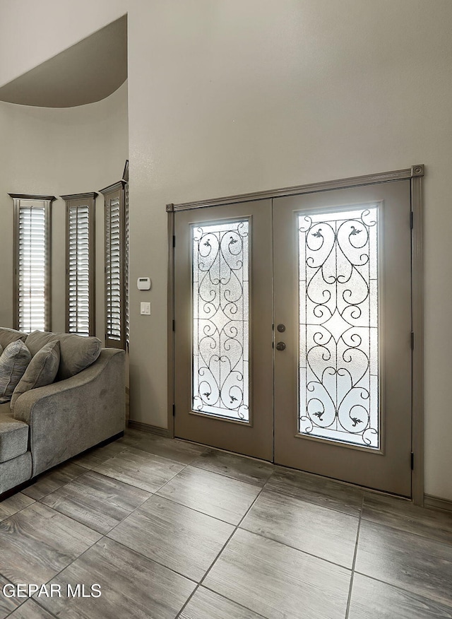 12511 Furlong Cir, El Paso, TX 79928 - entrance foyer with french doors and a high ceiling