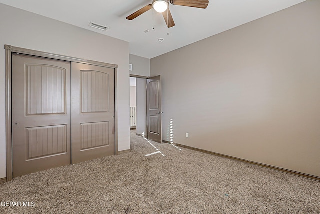 12511 Furlong Cir, El Paso, TX 79928 - unfurnished bedroom featuring carpet, a closet, and a ceiling fan