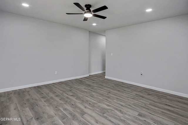 209 Hardesty Pl, El Paso, TX 79905 - empty room featuring recessed lighting, wood finished floors, and a ceiling fan