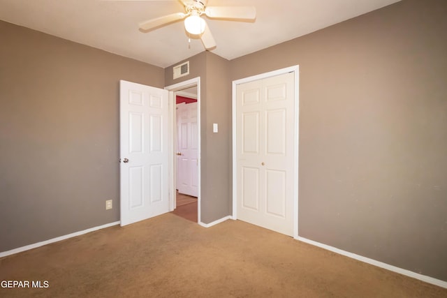 10324 Shoshone St, El Paso, TX 79924 - unfurnished bedroom featuring carpet flooring, a closet, and ceiling fan