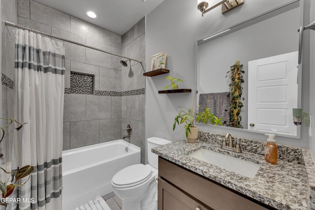 203 Bretby Pl, El Paso, TX 79928 - full bath with vanity, shower / bath combo with shower curtain, and recessed lighting