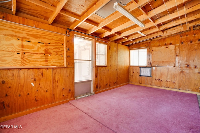 10317 Wilshire Dr, El Paso, TX 79924 - carpeted empty room with wood walls and baseboards