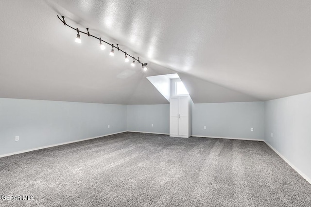 12879 Hidden Grove Dr, El Paso, TX 79938 - bonus room featuring a textured ceiling, vaulted ceiling, and carpet
