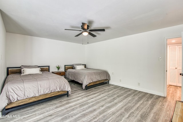 350 Thunderbird Dr Unit 59, El Paso, TX 79912 - bedroom featuring wood finished floors and a ceiling fan