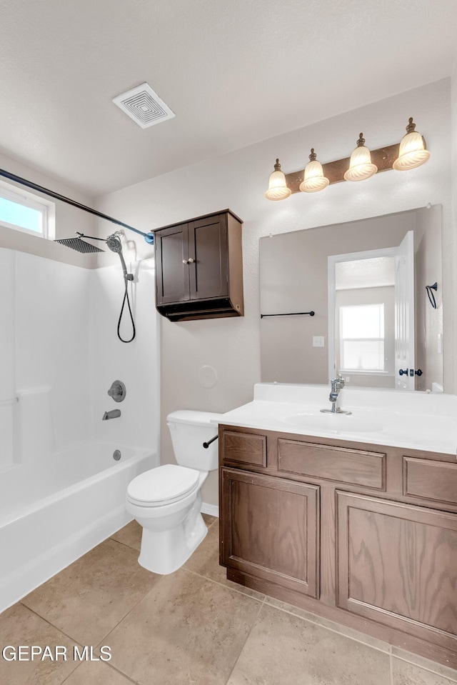14197 Ranier Point Dr, El Paso, TX 79938 - full bath featuring vanity, tub / shower combination, and tile patterned flooring
