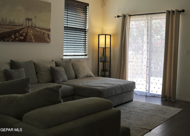 14251 Rattler Point Dr, El Paso, TX 79938 - living room featuring wood finished floors and healthy amount of natural light