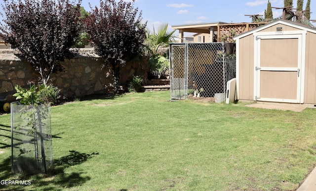 14251 Rattler Point Dr, El Paso, TX 79938 - view of yard with a storage shed