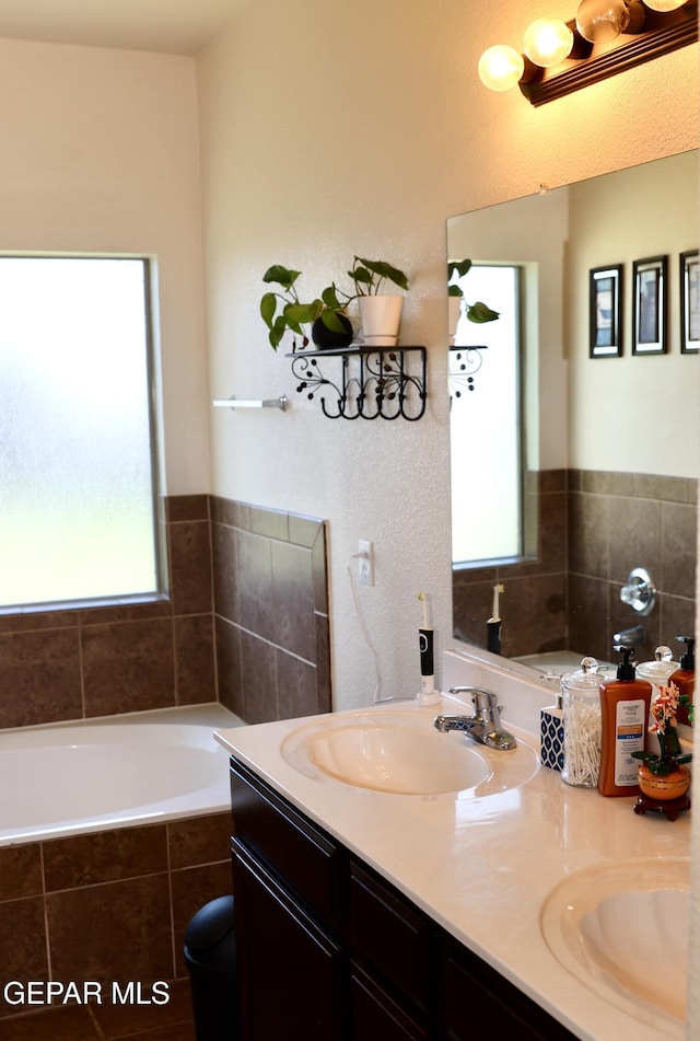 14251 Rattler Point Dr, El Paso, TX 79938 - full bath with a bath and double vanity