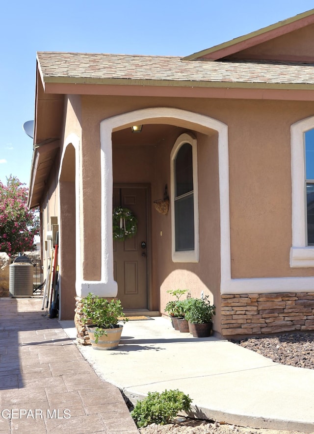 14251 Rattler Point Dr, El Paso, TX 79938 - doorway to property with stucco siding