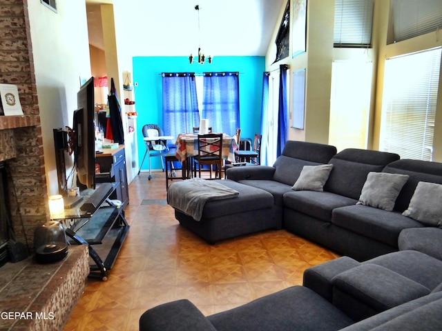 800 Derrickson Dr, El Paso, TX 79912 - living area with a high ceiling and a fireplace