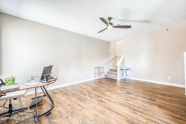 401 Everlook Ln, Horizon City, TX 79928 - office space featuring wood finished floors and ceiling fan