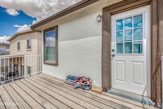 401 Everlook Ln, Horizon City, TX 79928 - view of wooden terrace