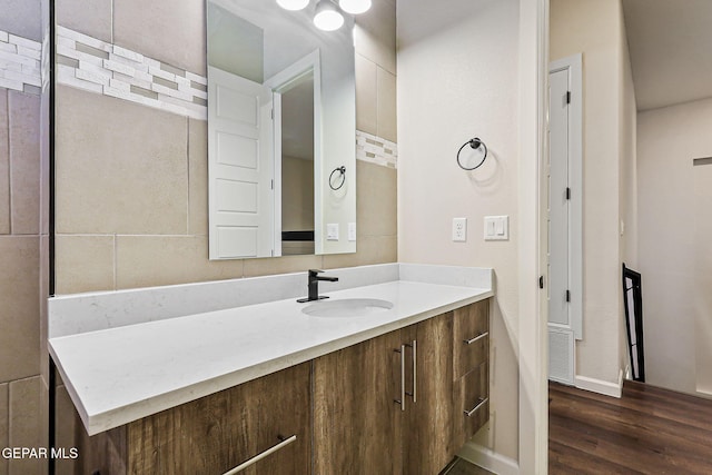 14904 John Mcneely Ave, El Paso, TX 79938 - bathroom with vanity and wood finished floors