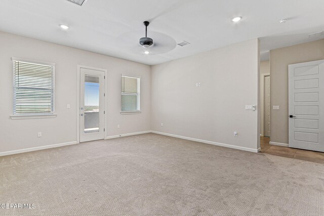 14904 John Mcneely Ave, El Paso, TX 79938 - carpeted spare room featuring ceiling fan, recessed lighting, and a smoke detector
