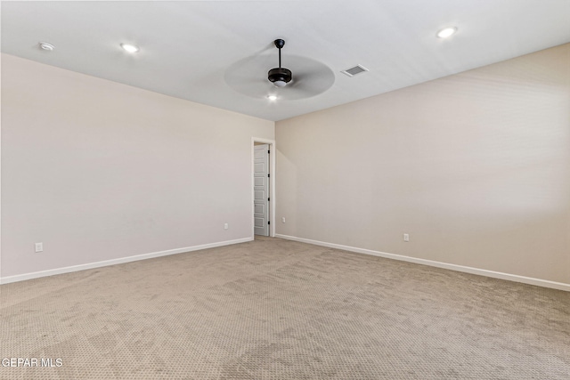14904 John Mcneely Ave, El Paso, TX 79938 - carpeted empty room featuring a ceiling fan, recessed lighting, and a smoke detector