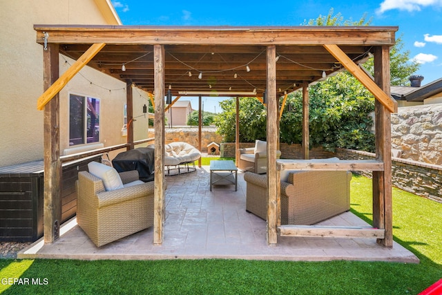 14605 Spanish Point Dr, El Paso, TX 79938 - view of patio with an outdoor hangout area