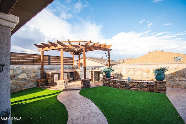 11344 Acoma St, El Paso, TX 79934 - view of yard with a pergola and a patio