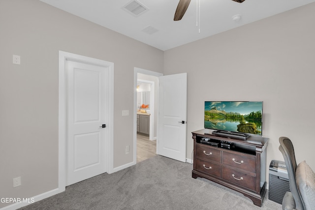 737 Al Smith Ln, El Paso, TX 79932 - bedroom featuring light carpet and ceiling fan