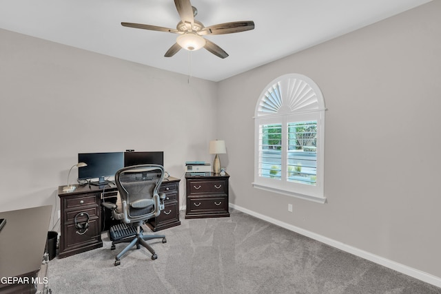 737 Al Smith Ln, El Paso, TX 79932 - office featuring a ceiling fan and light colored carpet