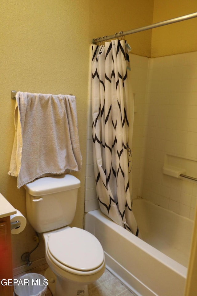9421 Ariel Rico Ct, El Paso, TX 79907 - full bathroom featuring vanity, shower / tub combo, and tile patterned floors