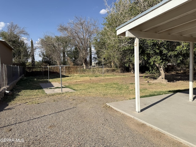 8429 Lasso Cir, El Paso, TX 79907 - fenced backyard featuring a patio area