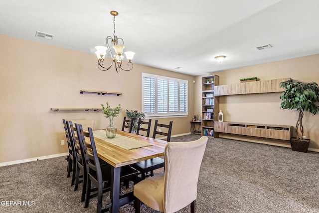 448 White Cloud Rd, El Paso, TX 79928 - dining area featuring carpet and a chandelier