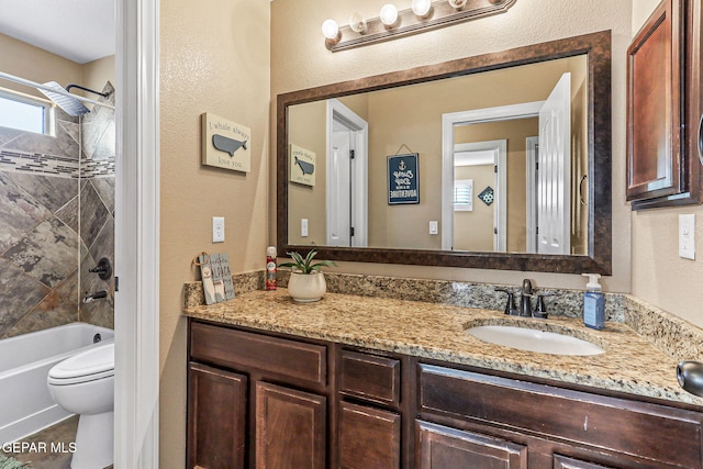 448 White Cloud Rd, El Paso, TX 79928 - full bath featuring vanity, bathtub / shower combination, and a textured wall