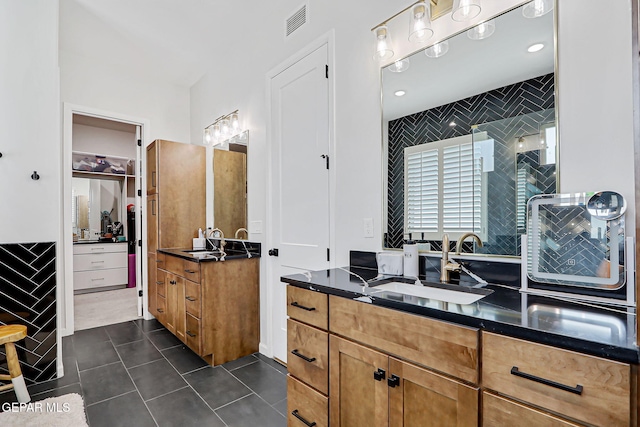 6328 Camino Nogal Dr, El Paso, TX 79932 - bathroom with vanity and tile patterned flooring