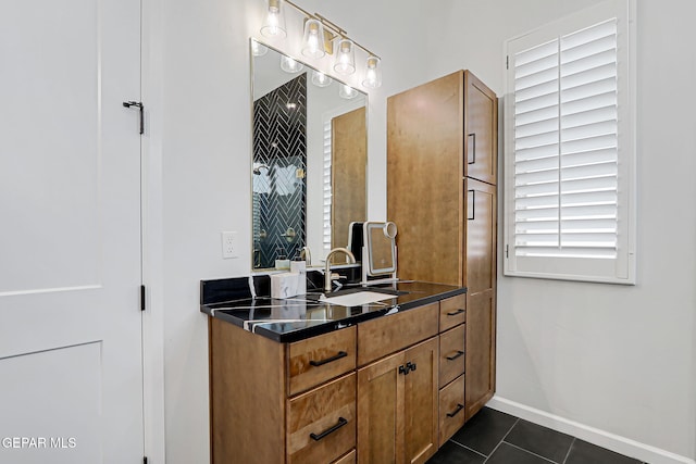 6328 Camino Nogal Dr, El Paso, TX 79932 - bathroom with tile patterned floors and vanity