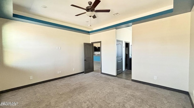 12301 Desert Pine Ave, El Paso, TX 79938 - carpeted spare room with a tray ceiling and ceiling fan