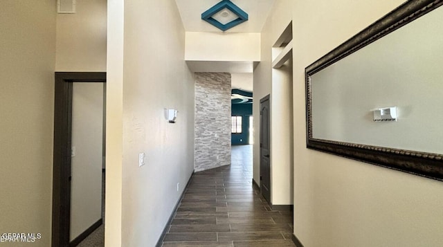 12301 Desert Pine Ave, El Paso, TX 79938 - hallway featuring dark wood-style flooring