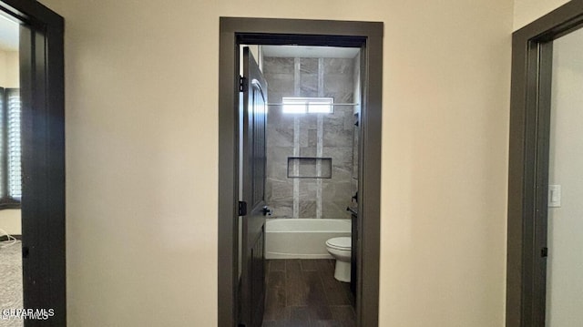 12301 Desert Pine Ave, El Paso, TX 79938 - bathroom with wood finished floors, healthy amount of natural light, and  shower combination