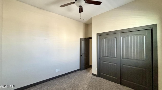 12301 Desert Pine Ave, El Paso, TX 79938 - unfurnished bedroom with carpet flooring, a closet, and ceiling fan