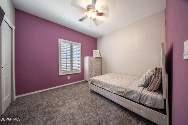 223 Ellesmere Way, El Paso, TX 79928 - carpeted bedroom featuring a closet and ceiling fan