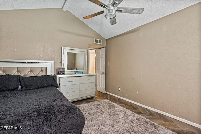 4728 Loma Grande Dr, El Paso, TX 79934 - bedroom featuring ceiling fan, a textured ceiling, and a textured wall