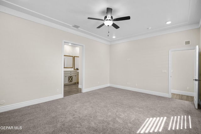 13375 Jeff Winton Dr, El Paso, TX 79928 - unfurnished bedroom featuring carpet floors, recessed lighting, and ensuite bathroom