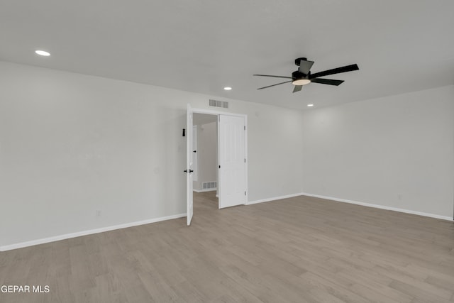 4321 Loma Casitas Rd, El Paso, TX 79934 - empty room featuring recessed lighting, a ceiling fan, and light wood-style flooring