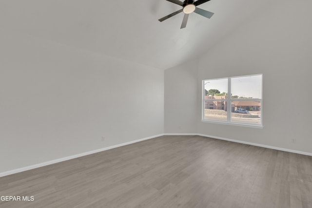 4321 Loma Casitas Rd, El Paso, TX 79934 - bonus room featuring a ceiling fan, high vaulted ceiling, and wood finished floors