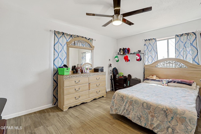 9128 Diana Dr, El Paso, TX 79924 - bedroom with light wood-type flooring and ceiling fan