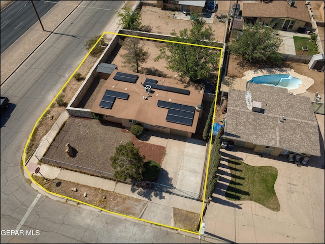 5726 Dearborne Dr, El Paso, TX 79924 - view of property location with property parcel outlined and a pool