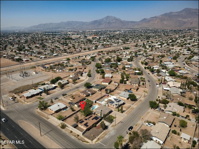 5726 Dearborne Dr, El Paso, TX 79924 - aerial view of property's location featuring mountains and nearby suburban area