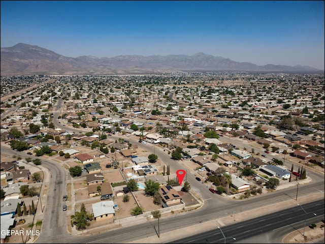 5726 Dearborne Dr, El Paso, TX 79924 - aerial view of property and surrounding area featuring a mountainous background and nearby suburban area