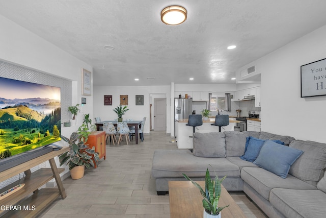 8142 Cook Dr, El Paso, TX 79907 - living room featuring recessed lighting and light wood-style floors