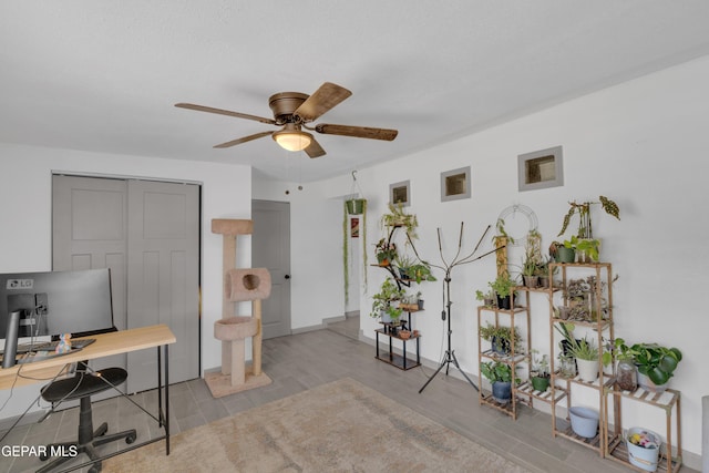 8142 Cook Dr, El Paso, TX 79907 - office space with ceiling fan and wood finished floors