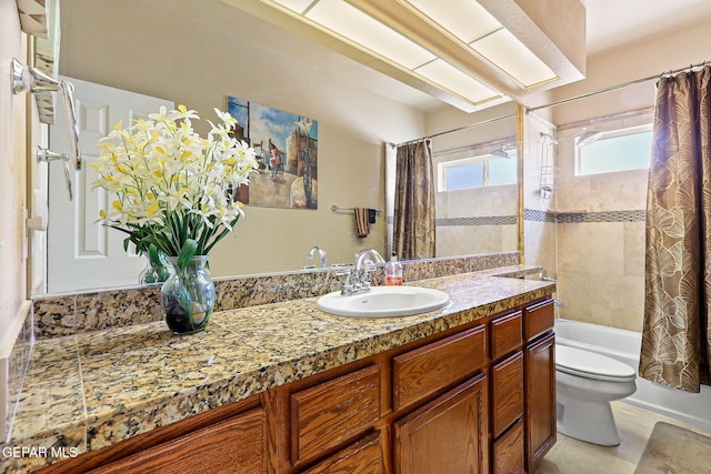 6310 Franklin Crest Dr, El Paso, TX 79912 - full bathroom with vanity and shower / bath combo with shower curtain