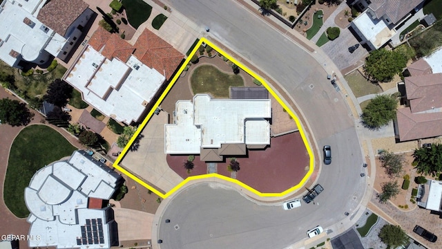 6310 Franklin Crest Dr, El Paso, TX 79912 - aerial overview of property's location featuring property parcel outlined