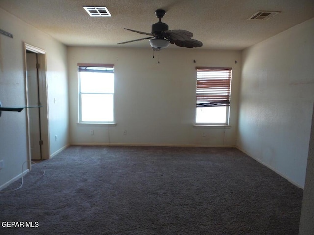 3204 Olive Point Dr, El Paso, TX 79938 - carpeted empty room featuring ceiling fan and a textured ceiling