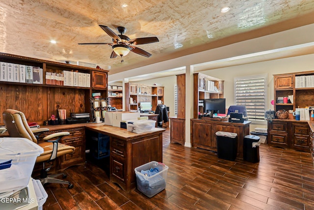 796 Fescue Dr, Canutillo, TX 79835 - office space featuring dark wood finished floors and ceiling fan