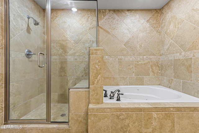 796 Fescue Dr, Canutillo, TX 79835 - bathroom with a stall shower and a jetted tub